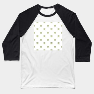 Diamond pattern on a white background with interlocking olive green motif. A simple and classy, no fuss design. Baseball T-Shirt